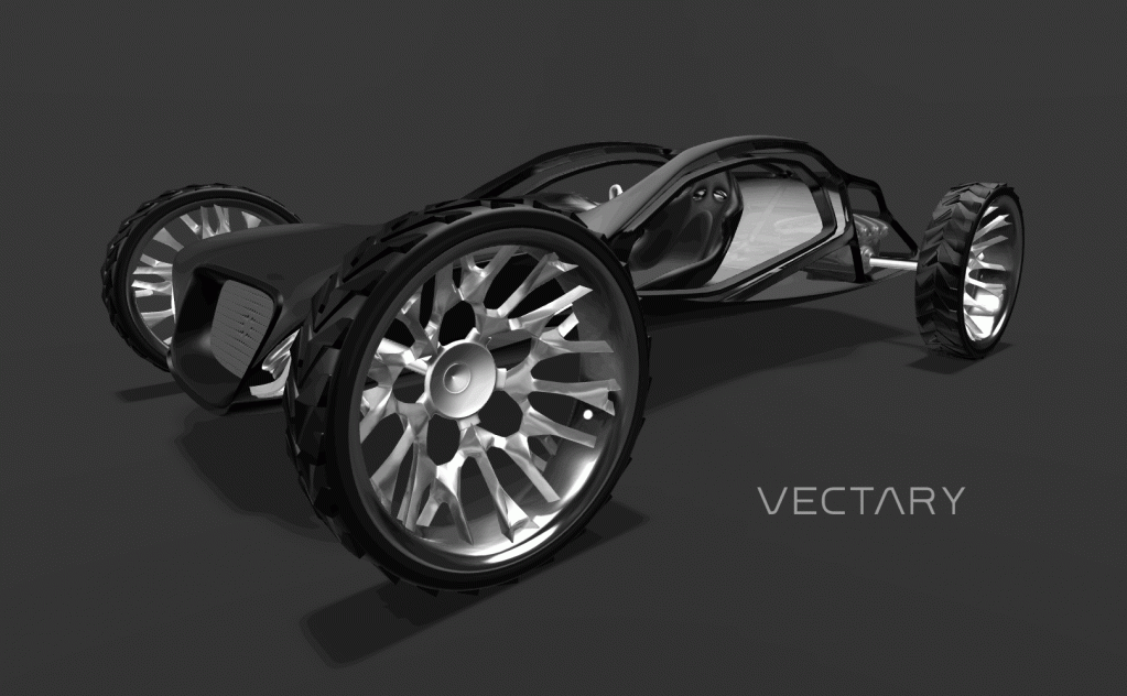 3D модель машины, созданная с помощью Vectary