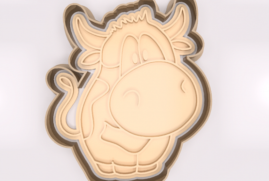 картинка Вырубка + штамп для выпечки (Бык 3)