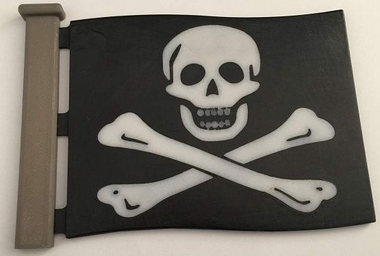картинка Пиратский флаг-подставка под кружку двухцветный