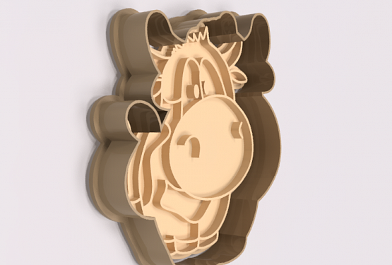 картинка Вырубка + штамп для выпечки (Бык 3)