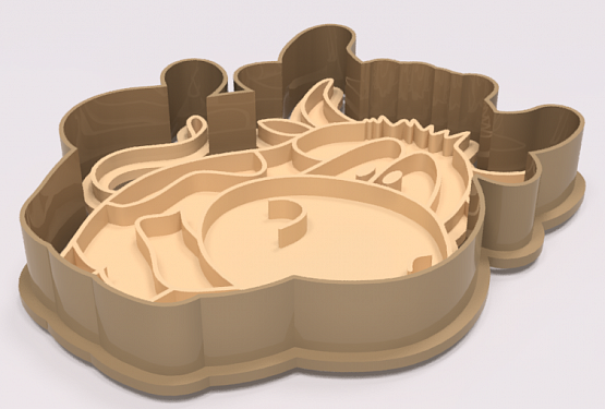 картинка Вырубка + штамп для выпечки (Бык 3)