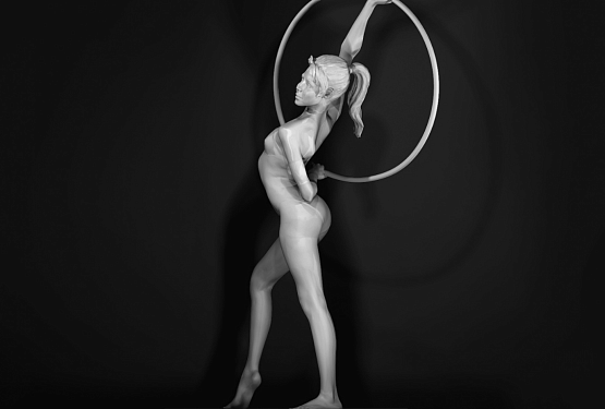 картинка Художественная гимнастка с обручем