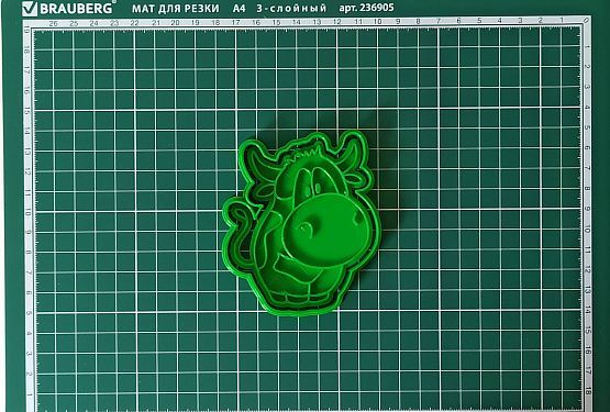 картинка Вырубка + штамп для выпечки (Бык 3)