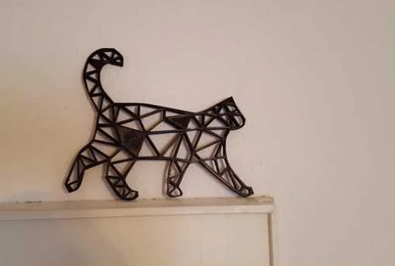 картинка Декор стен - полигональный кот / кошка